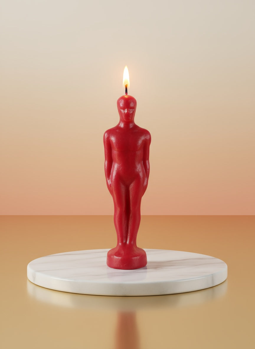 Male Image Candle Red