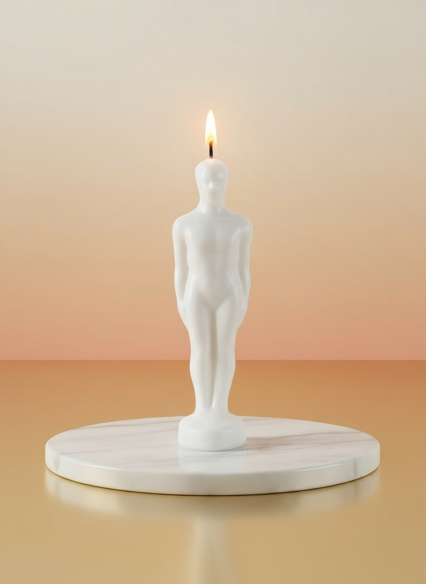 Male Image Candle White