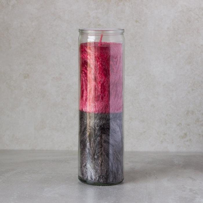 Red and Black Handcrafted Palm Wax Prayer Candle