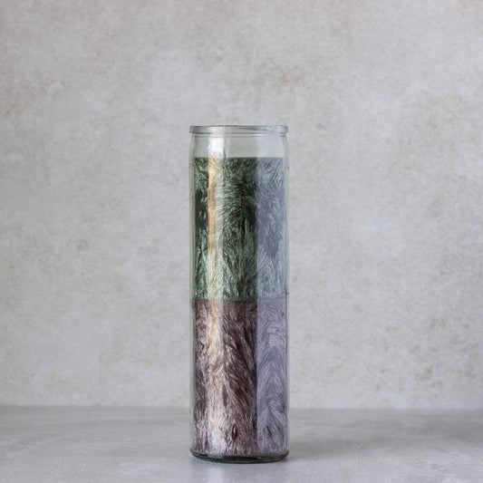 Green and Black Handcrafted Palm Wax Prayer Candle