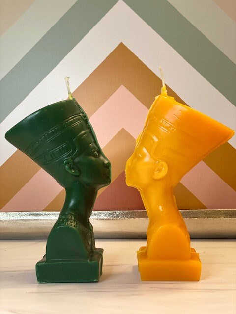 100% Beeswax Egyptian Queen Candle, Nefertiti, The Great Royal Wife