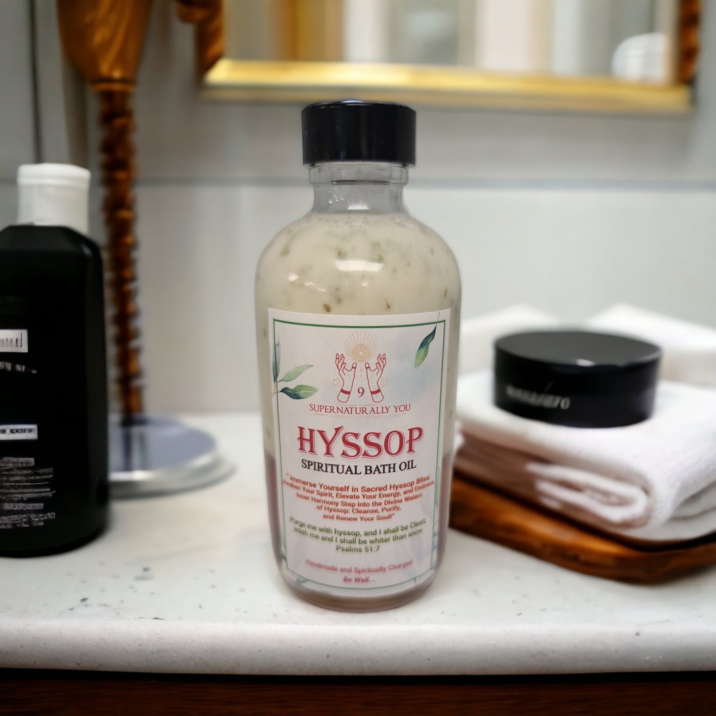Hyssop Herbal Infused Spiritual Bath Oil, Natural Bath Oil, Nourishing Bath Oil, Purifying Bath Oil, Cleansing Bath Oil, Energy Cleansing.
