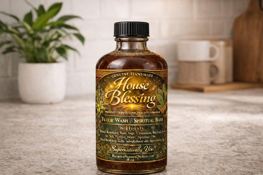 Hoodoo House Blessing Floor Wash | Remove Negative Energy | Spiritual Bath & Home Cleanse | Protection Prosperity Ritual | Handmade | 8oz