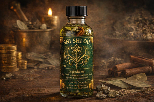 Shi-Shi Abundance Ritual Oil – Emergency Hoodoo Formula for Fast Luck, Wealth, Court Cases, Success & Road Clearing