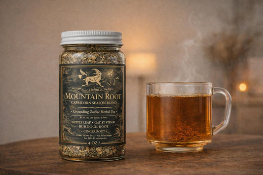 Mountain Root – Capricorn Season Tea | Grounding Herbal Blend for Focus, Discipline & Nervous System Support | Zodiac Tea | Supernatural