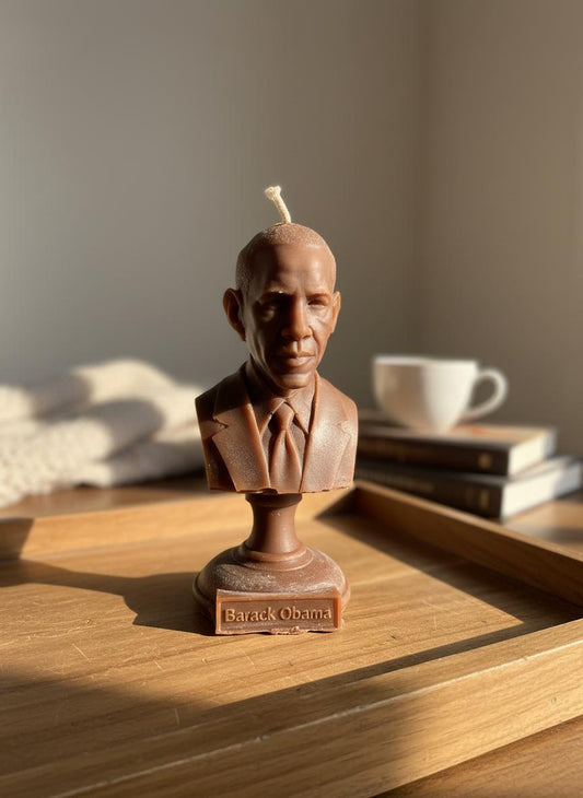 Barack Obama Bust Candle 5.5 Inch | First Black President Candle | Black History Decor | Black Excellence Gift | Hand Poured Candle