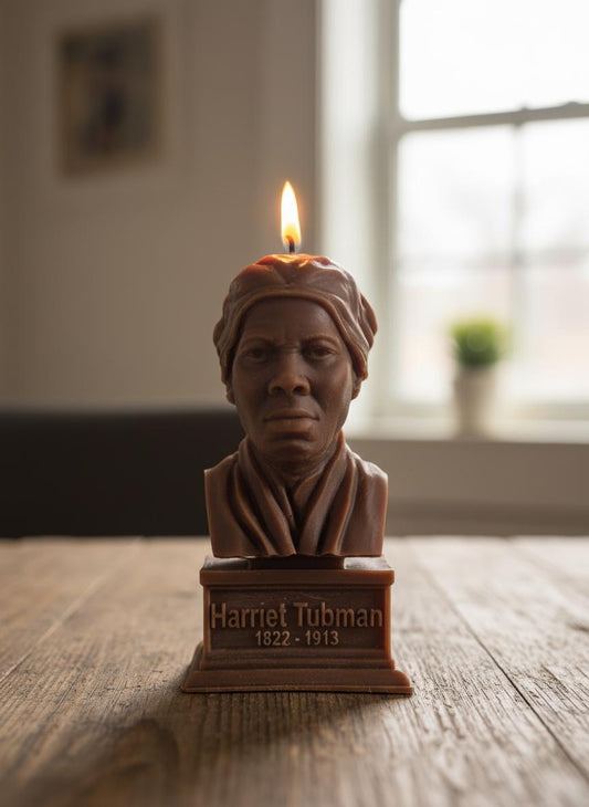 Harriet Tubman Full Bust Candle 3 lb | Black History Statement Candle | Underground Railroad Freedom Fighter | African Heritage Decor Candle