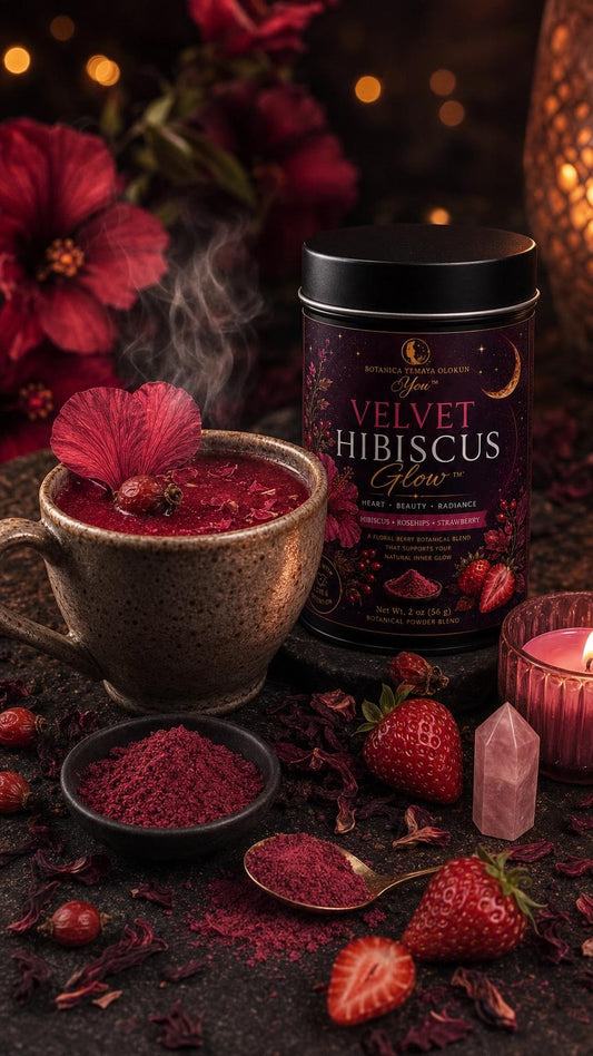 Velvet Hibiscus Glow | Supernaturally You | Strawberry Rose Botanical Blend | Beauty Wellness Tea | Caffeine Free | Feminine Energy