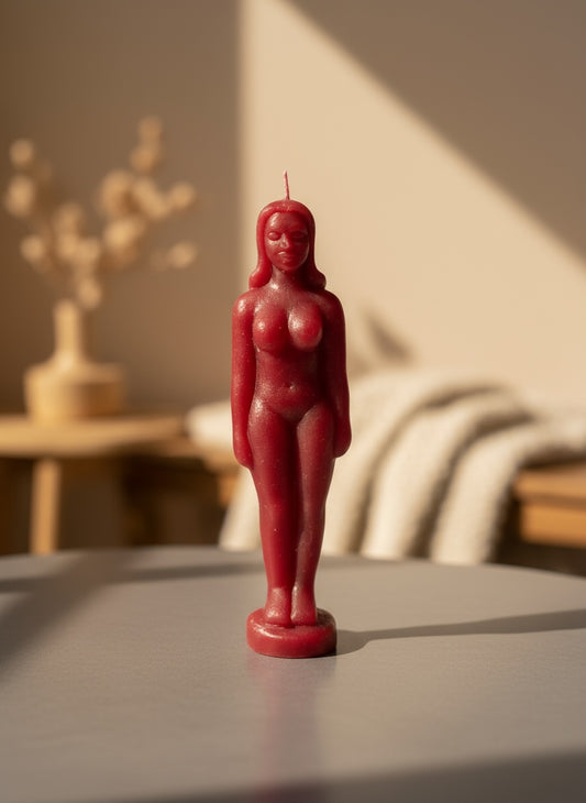 Female Image Candle Red