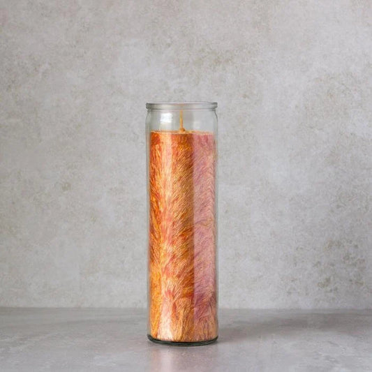Orange Handcrafted Plain Palm Wax Prayer Candle