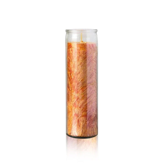 Orange Handcrafted Plain Palm Wax Prayer Candle