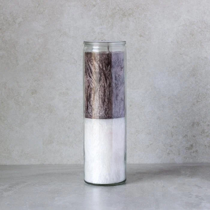 Black and White Handcrafted Plain Palm Wax Prayer Candle