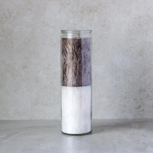 Black and White Handcrafted Plain Palm Wax Prayer Candle