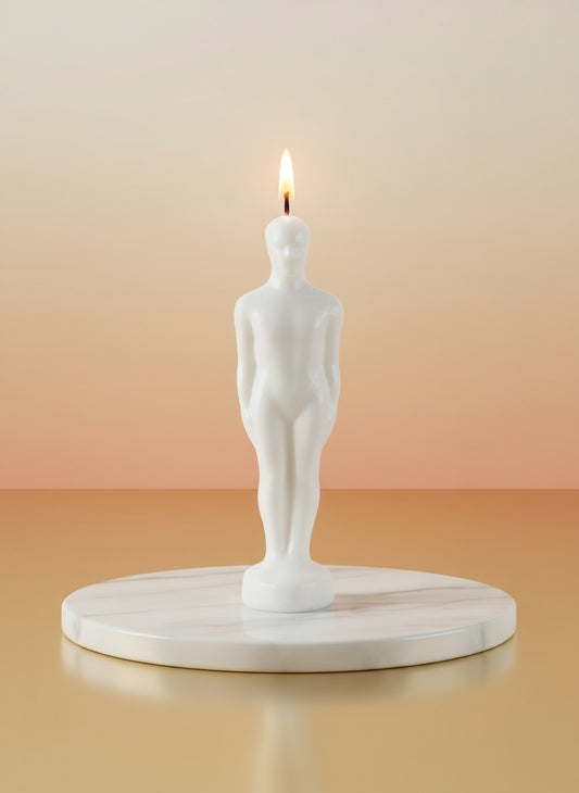 Male Image Candle White