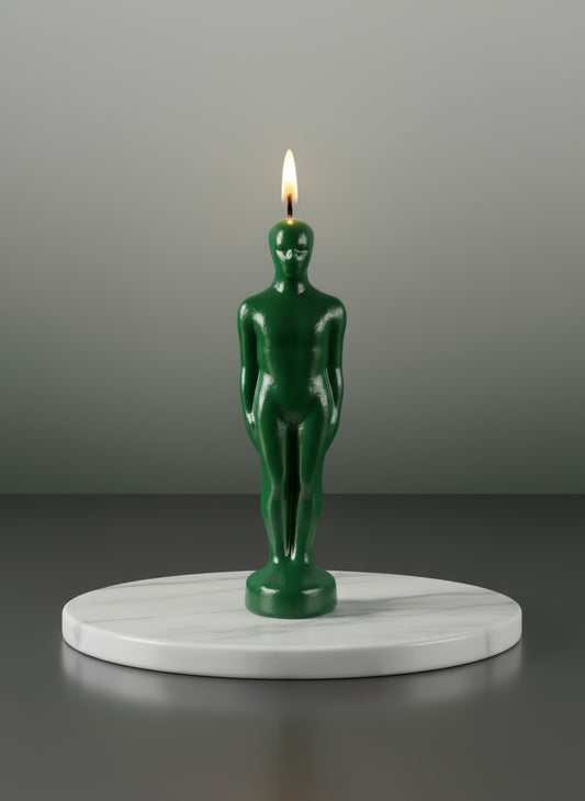Male Image Candle Green