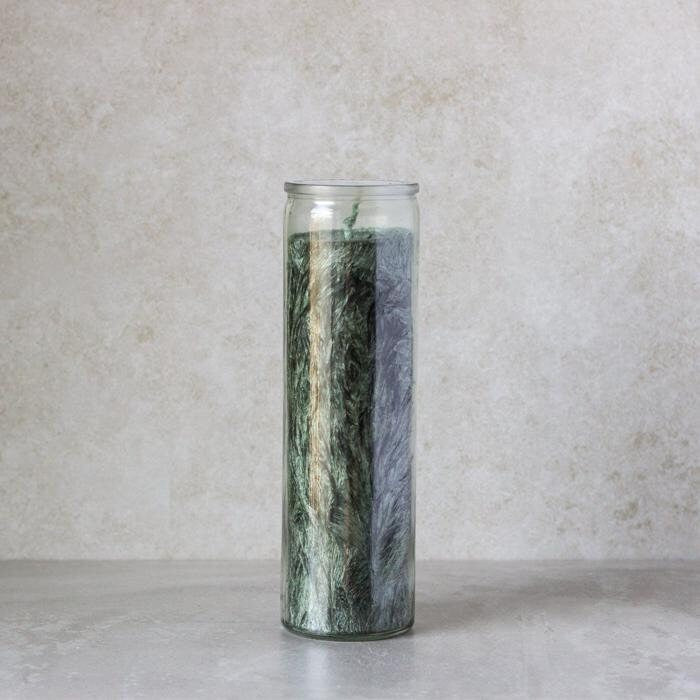 Green Handcrafted Palm Wax Prayer Candle