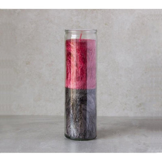 Red and Black Handcrafted Palm Wax Prayer Candle