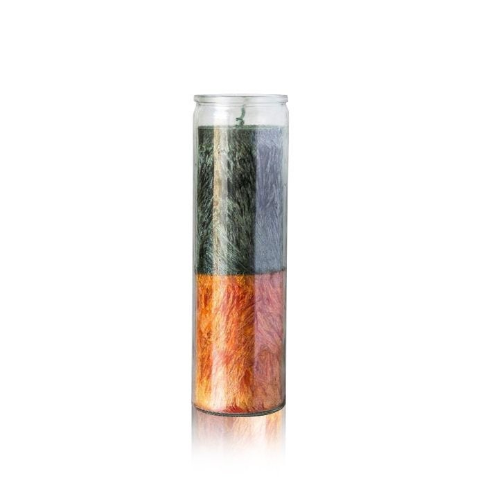 Green and Orange Handcrafted Palm Wax Prayer Candle
