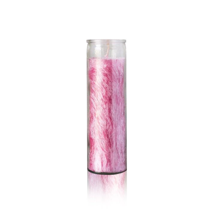 Pink Handcrafted Palm Wax Prayer Candle