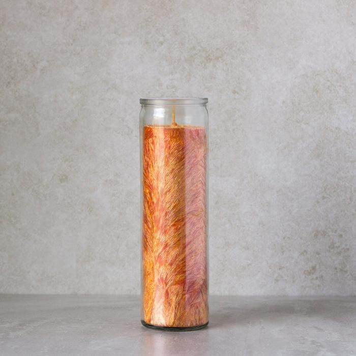 Orange Handcrafted Palm Wax Prayer Candle