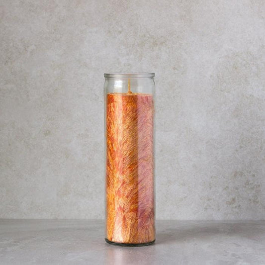 Orange Handcrafted Palm Wax Prayer Candle
