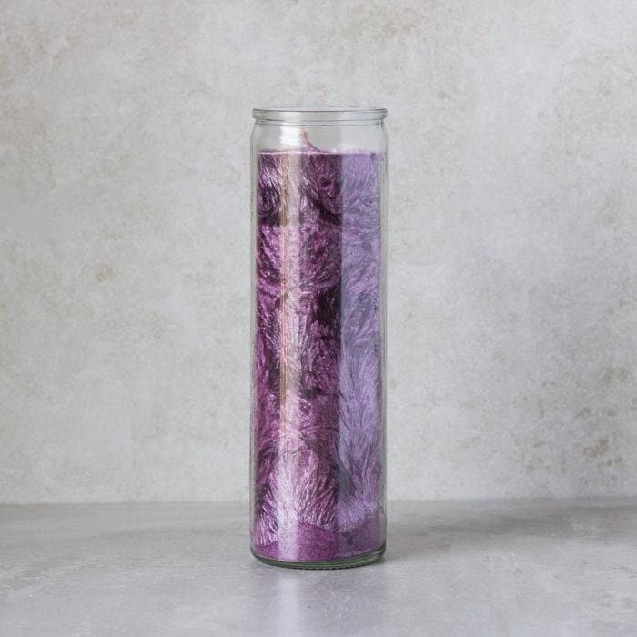Dark Purple Palm Wax Prayer Candle | 7 Day Candle | Psychic Protection, Intuition, Dream Work, Meditation, Spirit Guide Connection | 24 oz