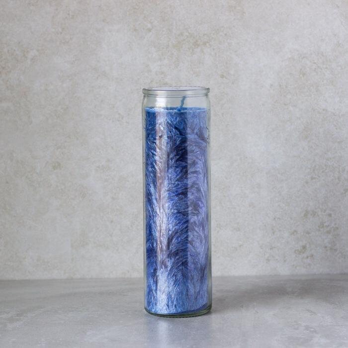 Dark Blue Handcrafted Palm Wax Prayer Candle