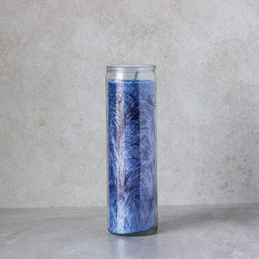 Dark Blue Handcrafted Palm Wax Prayer Candle