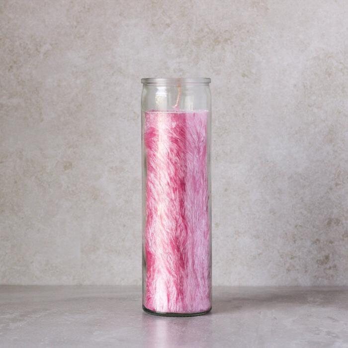Pink Handcrafted Palm Wax Prayer Candle