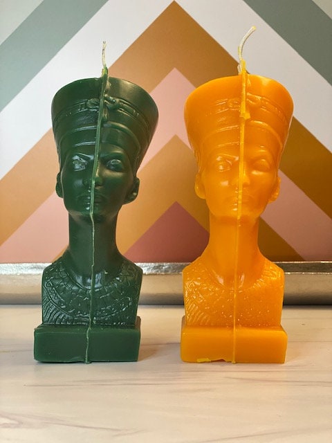 100% Beeswax Egyptian Queen Candle, Nefertiti, The Great Royal Wife