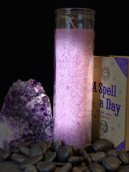 Pink Handcrafted Palm Wax Prayer Candle