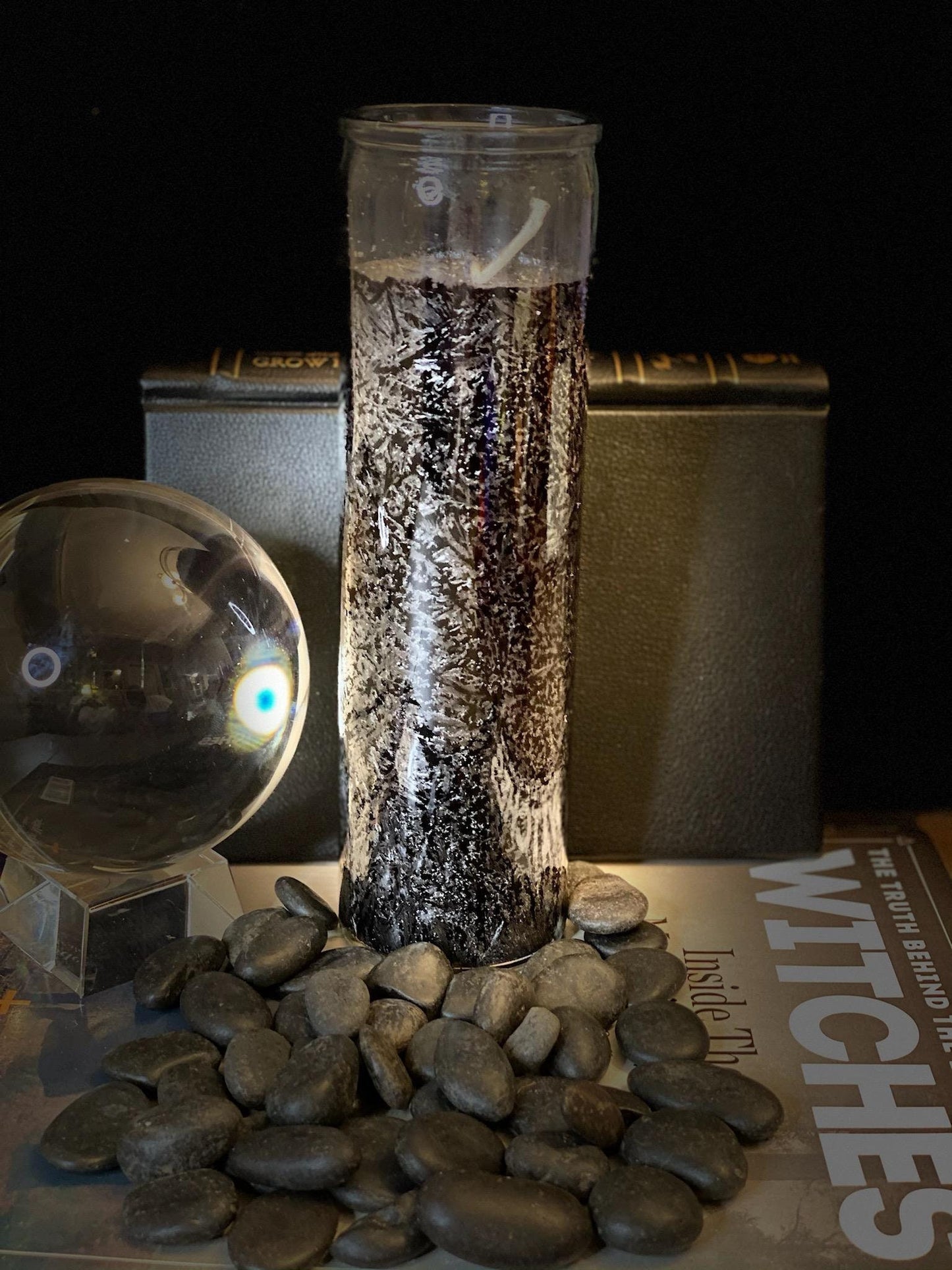 Black Handcrafted Palm Wax Prayer Candle