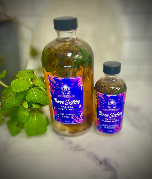 Three Sisters Hoodoo Floor Wash | Sacred Ritual Bath & Floor Cleanse | Lavender Parsley Sea Salt Blend | Purification Protection Love