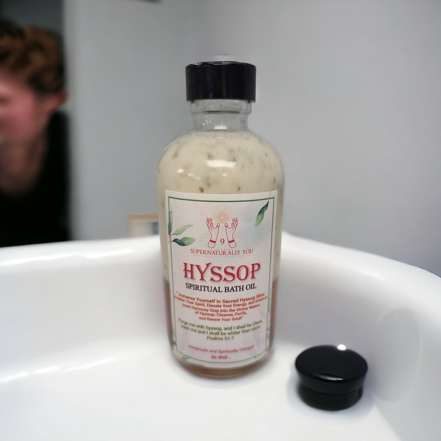 Hyssop Herbal Infused Spiritual Bath Oil, Natural Bath Oil, Nourishing Bath Oil, Purifying Bath Oil, Cleansing Bath Oil, Energy Cleansing.