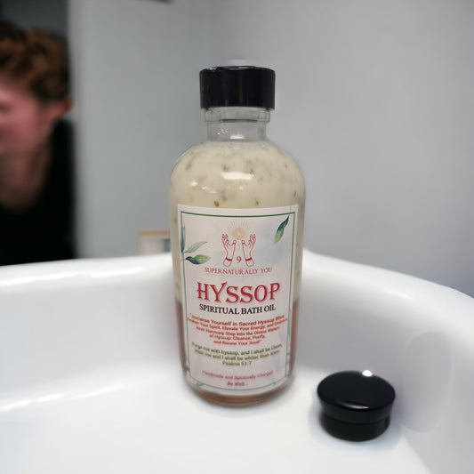 Hyssop Herbal Infused Spiritual Bath Oil, Natural Bath Oil, Nourishing Bath Oil, Purifying Bath Oil, Cleansing Bath Oil, Energy Cleansing.