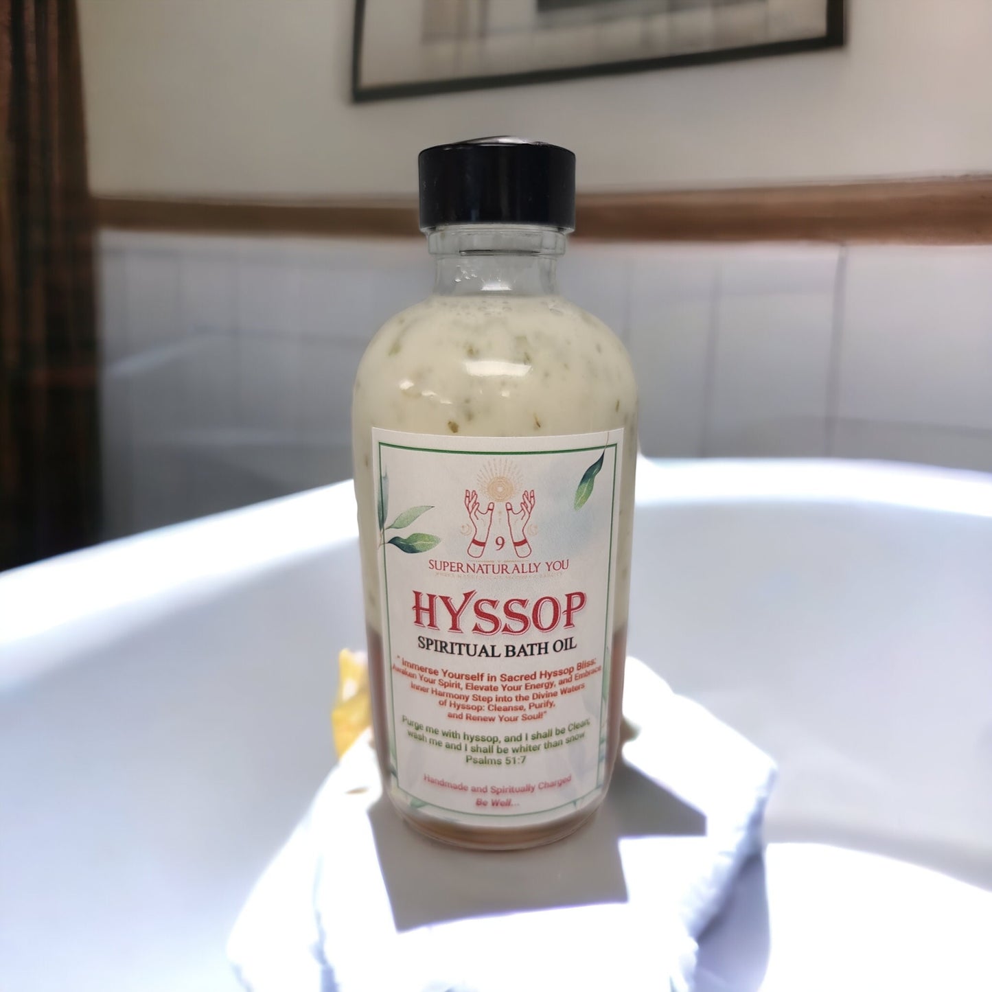 Hyssop Herbal Infused Spiritual Bath Oil, Natural Bath Oil, Nourishing Bath Oil, Purifying Bath Oil, Cleansing Bath Oil, Energy Cleansing.