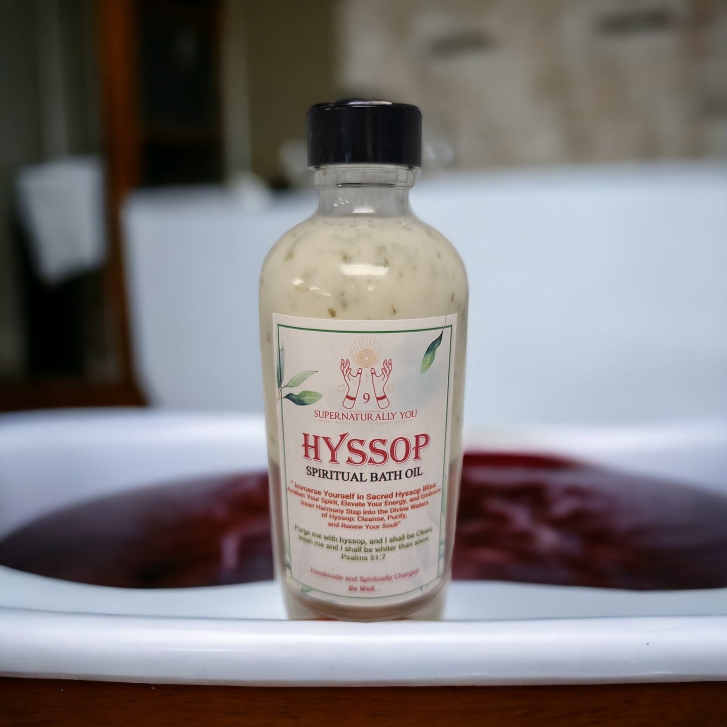 Hyssop Herbal Infused Spiritual Bath Oil, Natural Bath Oil, Nourishing Bath Oil, Purifying Bath Oil, Cleansing Bath Oil, Energy Cleansing.