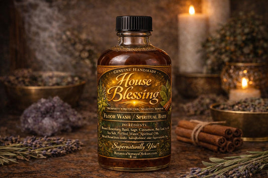 Hoodoo House Blessing Floor Wash | Remove Negative Energy | Spiritual Bath & Home Cleanse | Protection Prosperity Ritual | Handmade | 8oz
