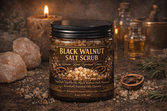 Black Walnut Salt Scrub – Uncrossing Body Scrub | Release Ritual Bath Scrub | Aura Cleansing Detox | 8oz 16oz