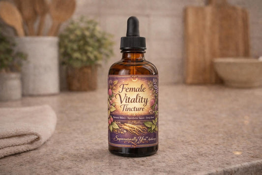 Female Vitality Tincture – Hormone Balance Support | Energy Boost | Herbal Reproductive Health | Supernaturally You | 2oz 4oz