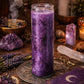 Dark Purple Palm Wax Prayer Candle | 7 Day Candle | Psychic Protection, Intuition, Dream Work, Meditation, Spirit Guide Connection | 24 oz