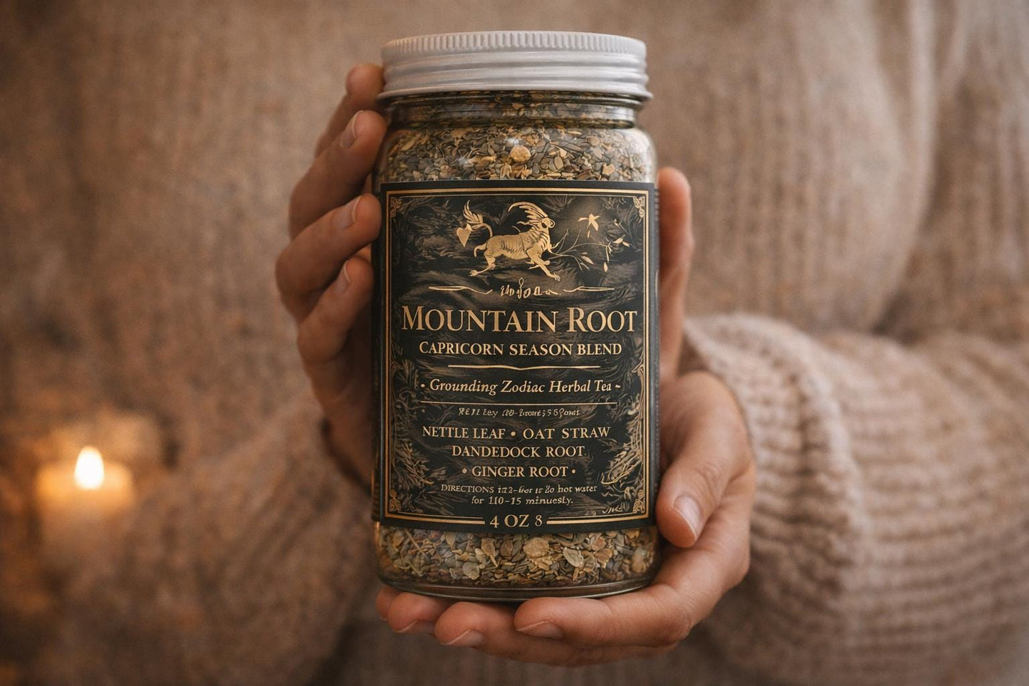 Mountain Root – Capricorn Season Tea | Grounding Herbal Blend for Focus, Discipline & Nervous System Support | Zodiac Tea | Supernatural