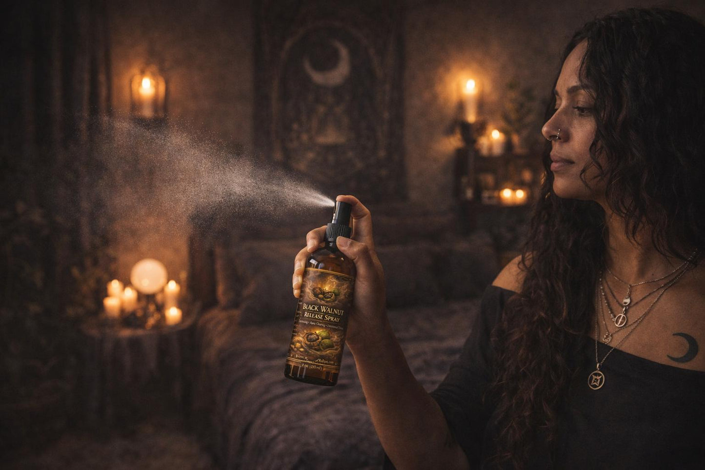 Black Walnut Release Spray – Uncrossing & Emotional Detachment Mist | Cord Cutting Spray | Spiritual Cleansing Room + Body Mist | 2oz 4oz