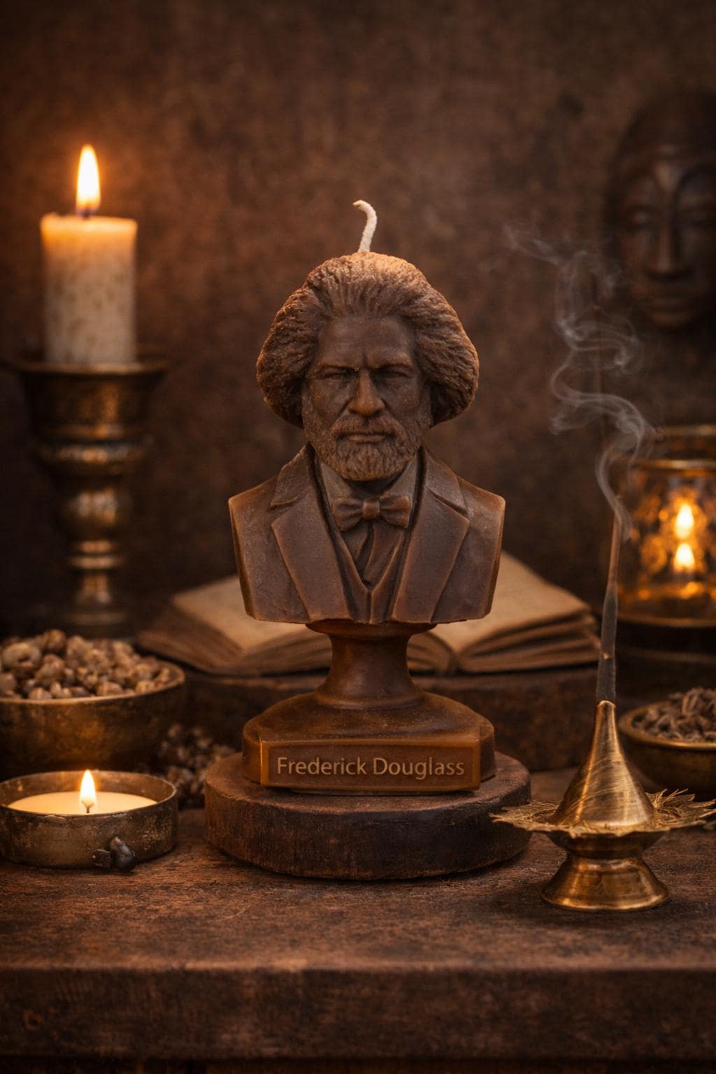 Frederick Douglass Bust Candle 5.5 Inch | Abolitionist Candle | Black History Decor | African American Historical Figure | Hand Poured