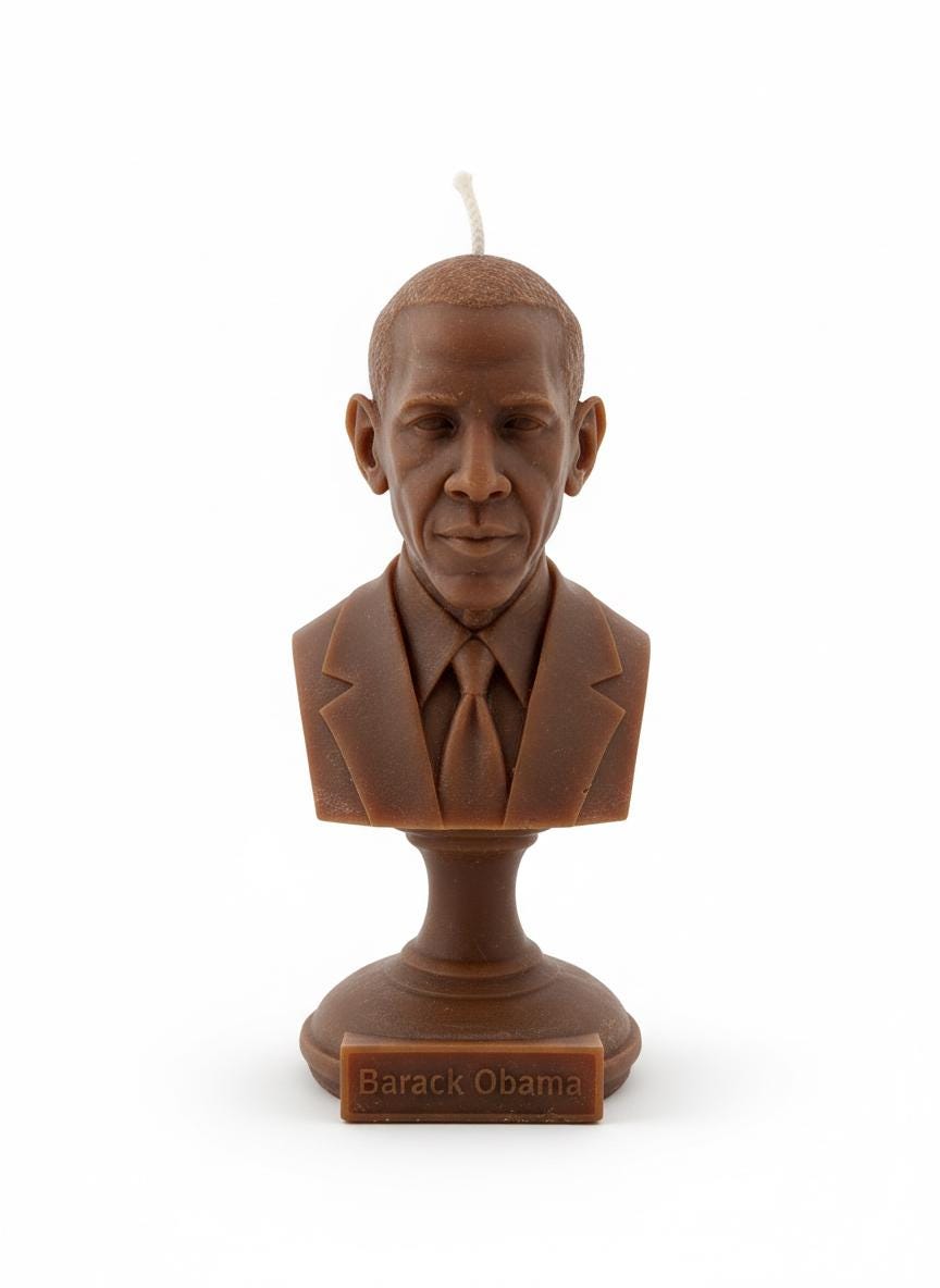 Barack Obama Bust Candle 5.5 Inch | First Black President Candle | Black History Decor | Black Excellence Gift | Hand Poured Candle