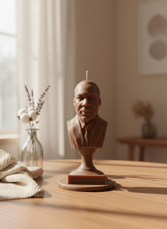Martin Luther King Jr Bust Candle 5.5 Inch | Civil Rights Leader Candle | Black History Decor | Inspirational Black Excellence Gift