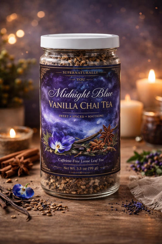 Midnight Blue Vanilla Chai Tea – Butterfly Pea Flower Tea | Herbal Chai | Caffeine Free Spiced Vanilla Tea | Relaxing Night Tea