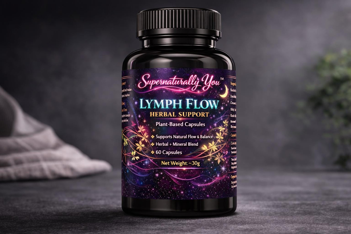 Lymph Flow Herbal Capsules | Burdock Root Dandelion Cleavers | Natural Lymphatic Support & Detox | Immune Boost | Herbalist Formulated |30ct