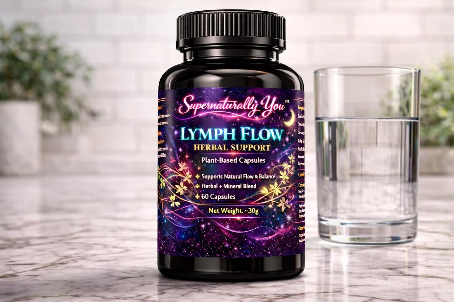 Lymph Flow Herbal Capsules | Burdock Root Dandelion Cleavers | Natural Lymphatic Support & Detox | Immune Boost | Herbalist Formulated |30ct