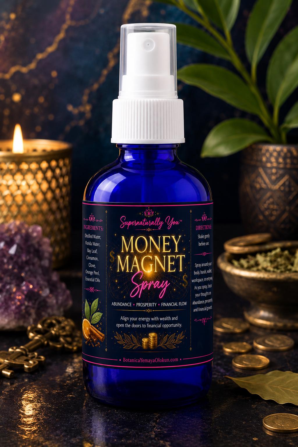 Hoodoo Money Drawing Spray | Abundance & Financial Blessings Ritual Mist | Attract Wealth | Prosperity Spell Spray | Handmade | 4oz